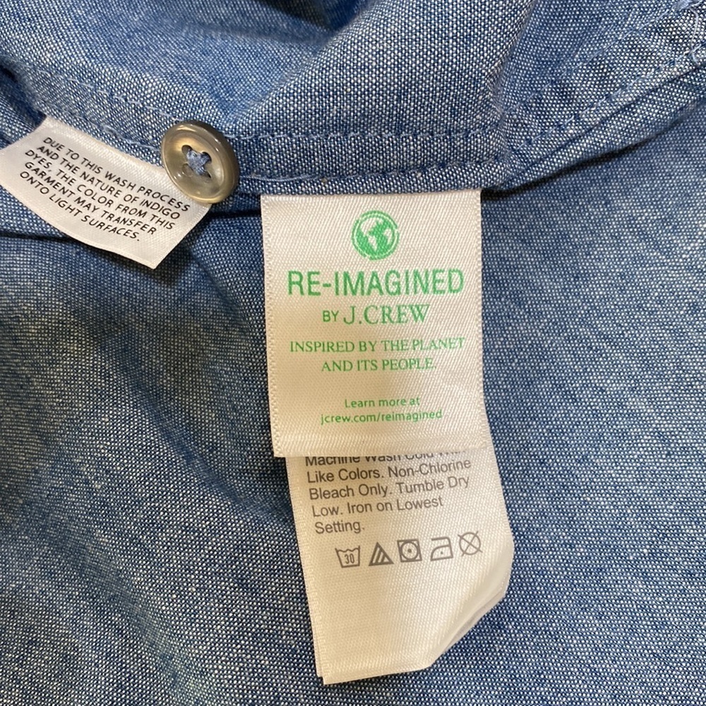 J. Crew Re-Imagined  Chambray Long Sleeve Button Down Top - Picture 10 of 11